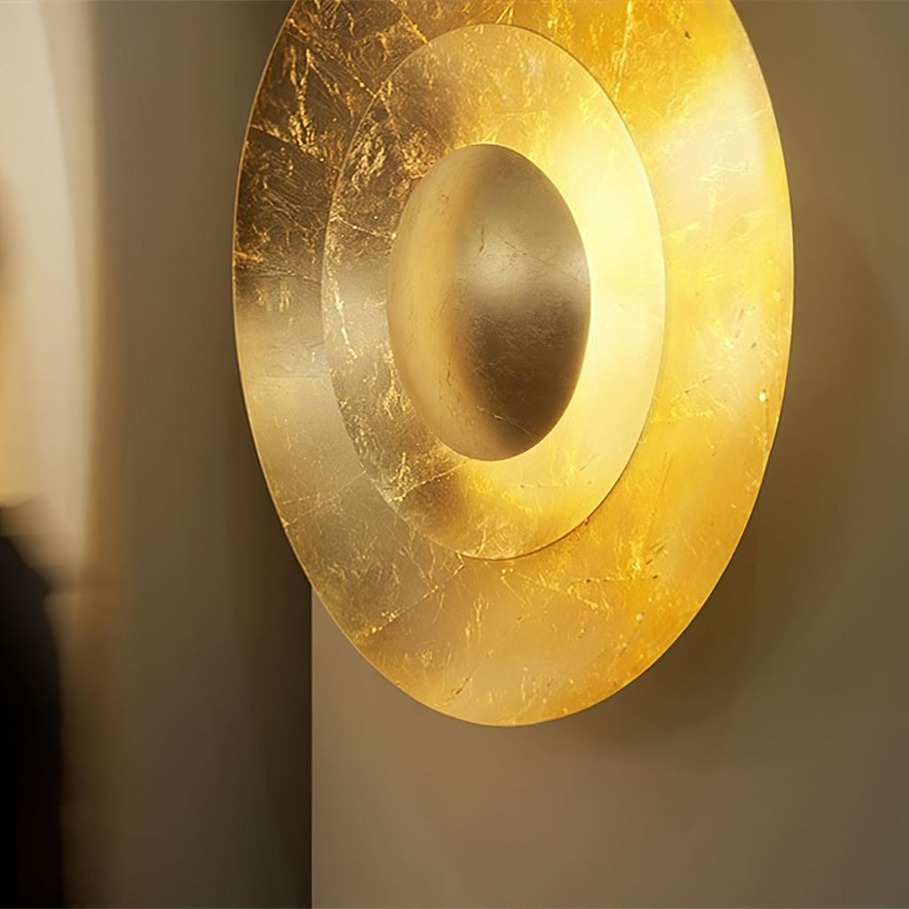 Layered Gold Disc LED Wall Light