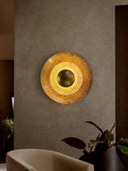 Layered Gold Disc LED Wall Light