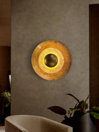 Layered Gold Disc LED Wall Light