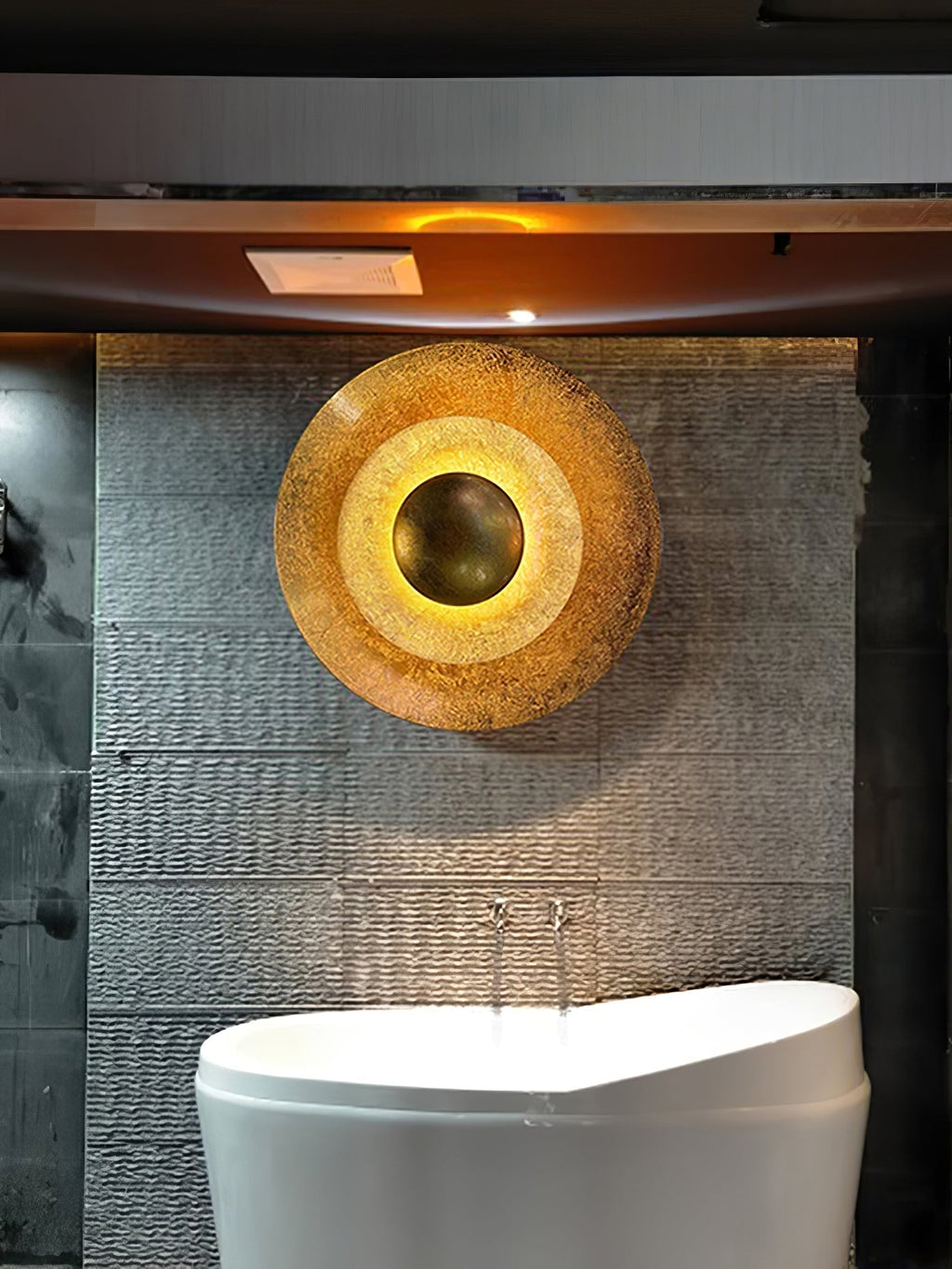 Layered Gold Disc LED Wall Light