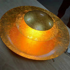 Layered Gold Disc LED Wall Light