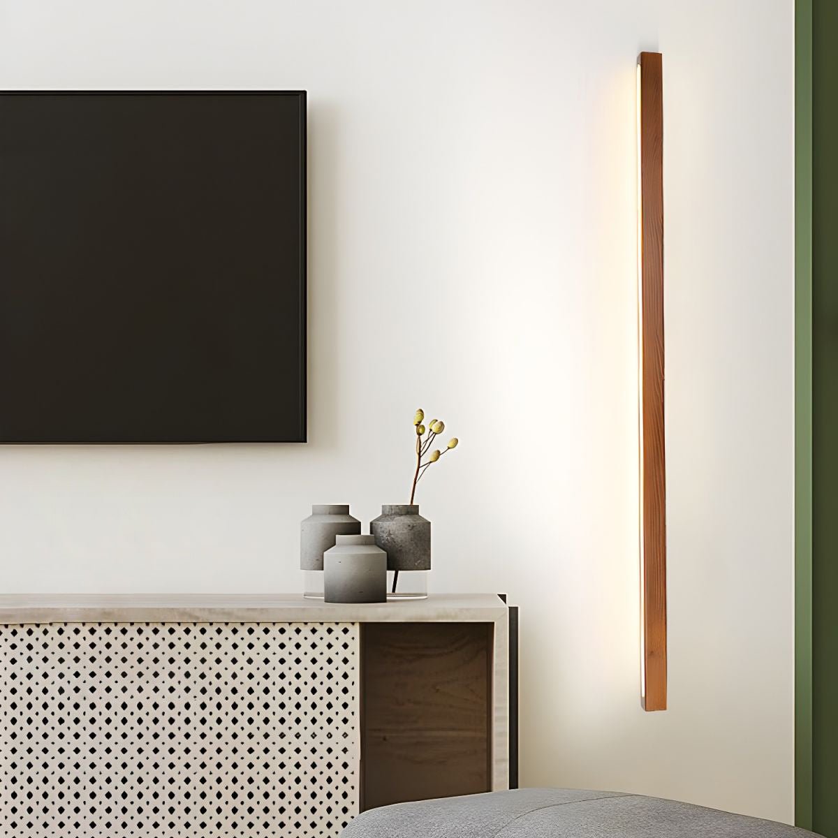 Linear Wood Integrated LED Wall Light
