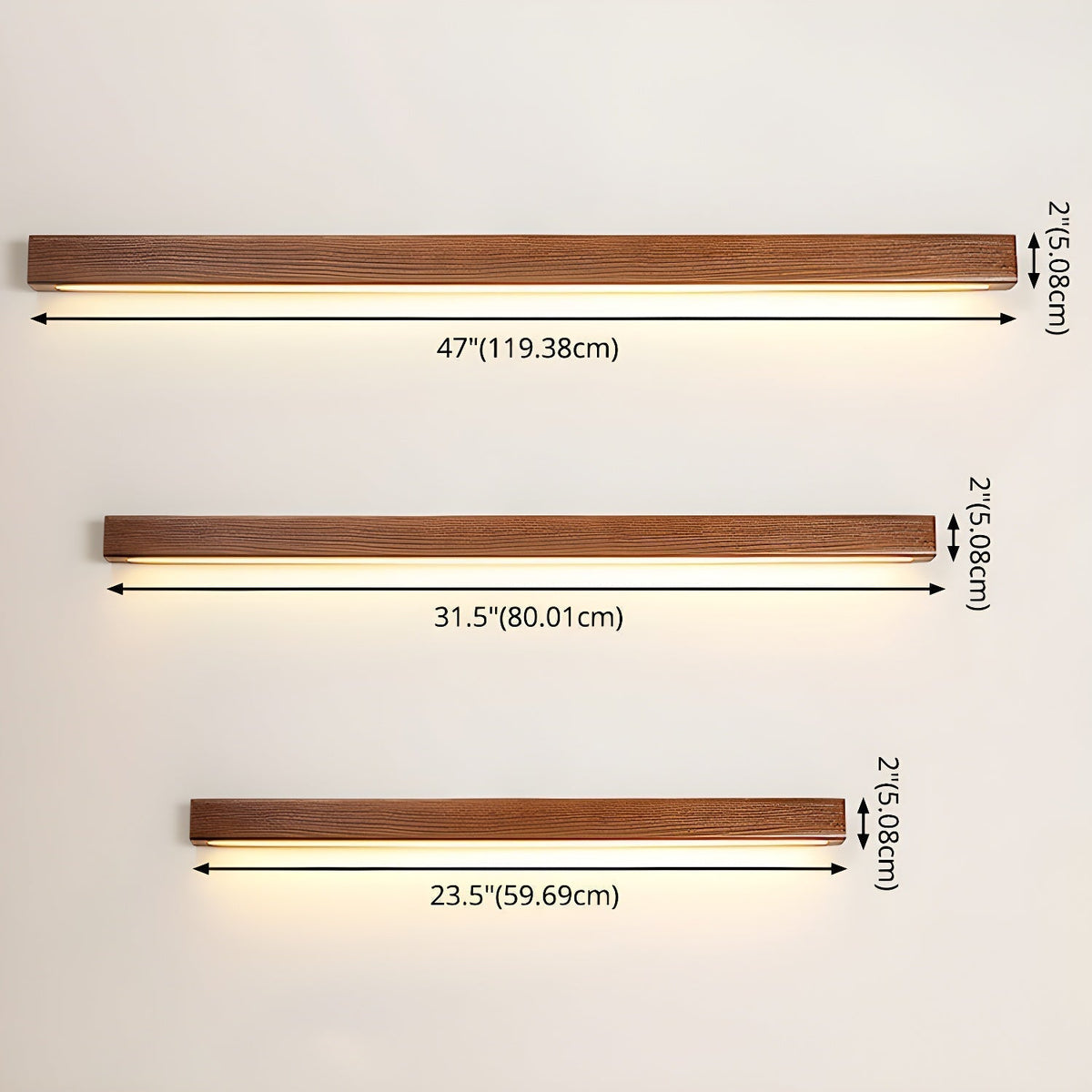 Linear Wood Integrated LED Wall Light