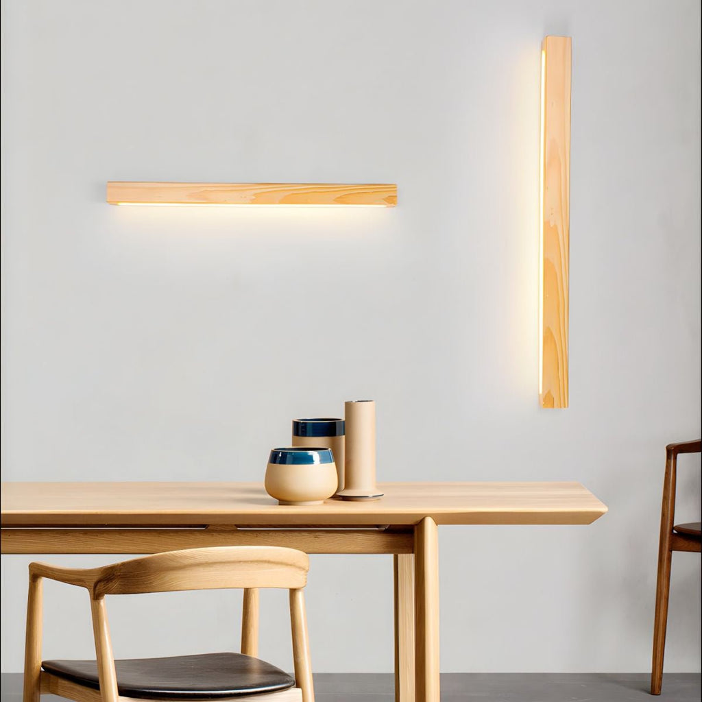 Linear Wood Integrated LED Wall Light