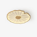 Lotus Leaf Wood-Effect LED Flush Ceiling Light