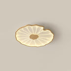 Lotus Leaf Wood-Effect LED Flush Ceiling Light