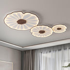 Lotus Leaf Wood-Effect LED Flush Ceiling Light