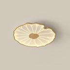 Lotus Leaf Wood-Effect LED Flush Ceiling Light