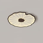 Lotus Leaf Wood-Effect LED Flush Ceiling Light