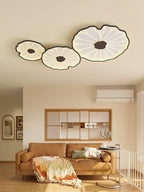 Lotus Leaf Wood-Effect LED Flush Ceiling Light