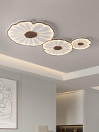 Lotus Leaf Wood-Effect LED Flush Ceiling Light