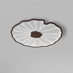 Lotus Leaf Wood-Effect LED Flush Ceiling Light