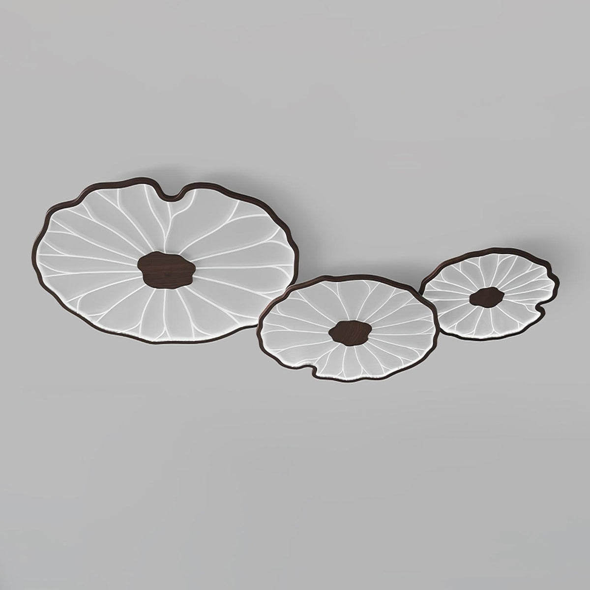 Lotus Leaf Wood-Effect LED Flush Ceiling Light