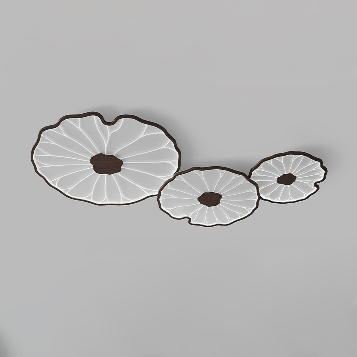 Lotus Leaf Wood-Effect LED Flush Ceiling Light