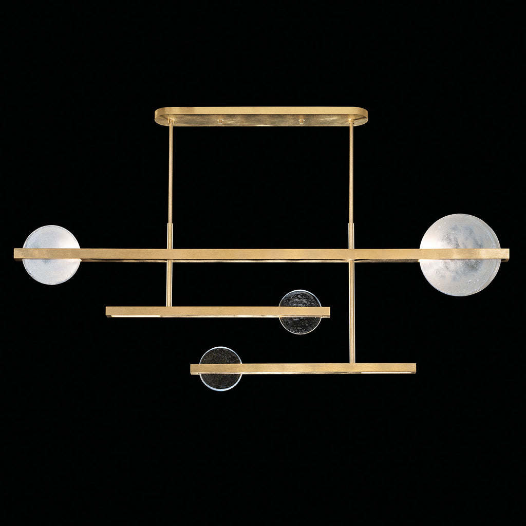 Lunar Glass 66.5-Inch Linear Pendant / Gold