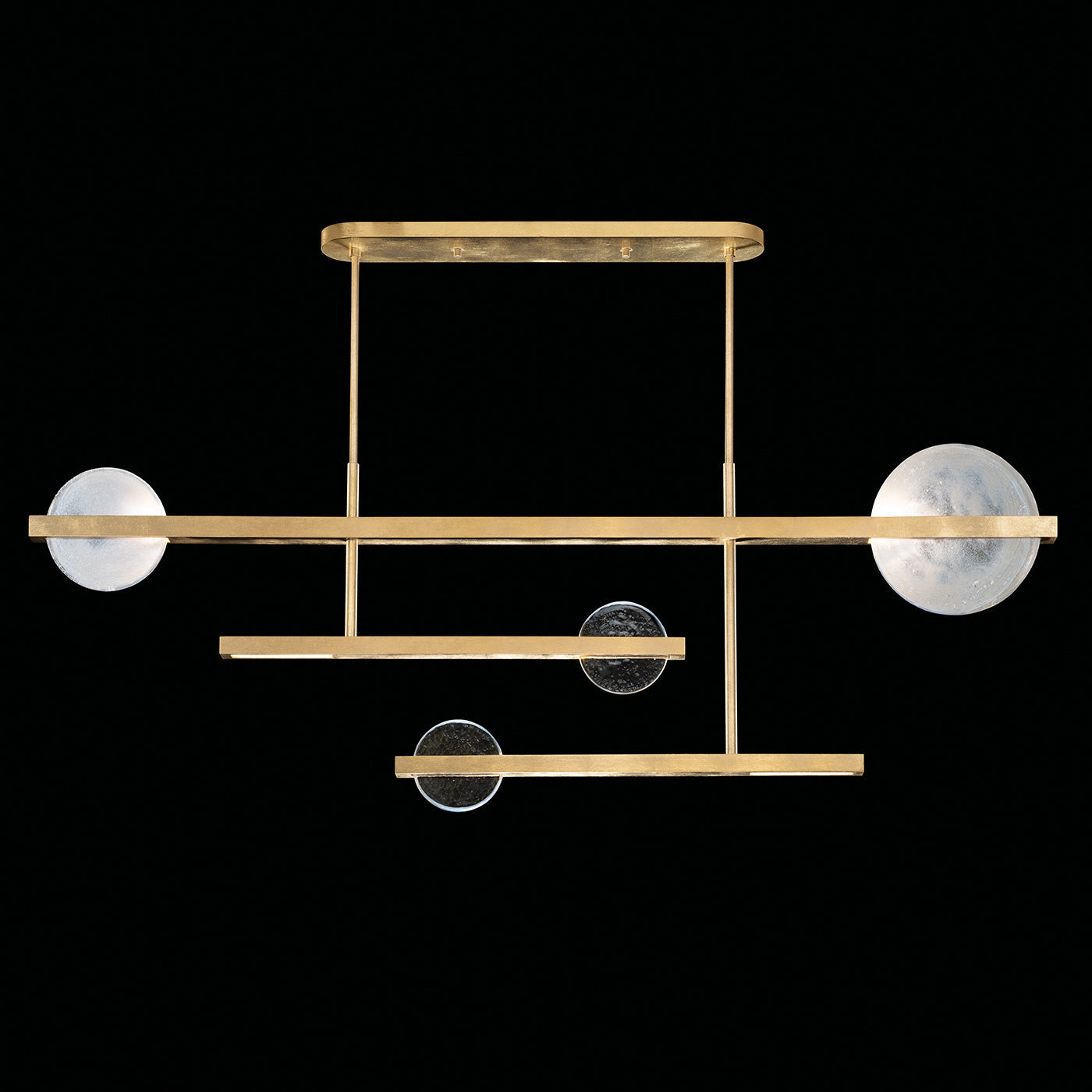Lunar Glass 66.5-Inch Linear Pendant / Gold