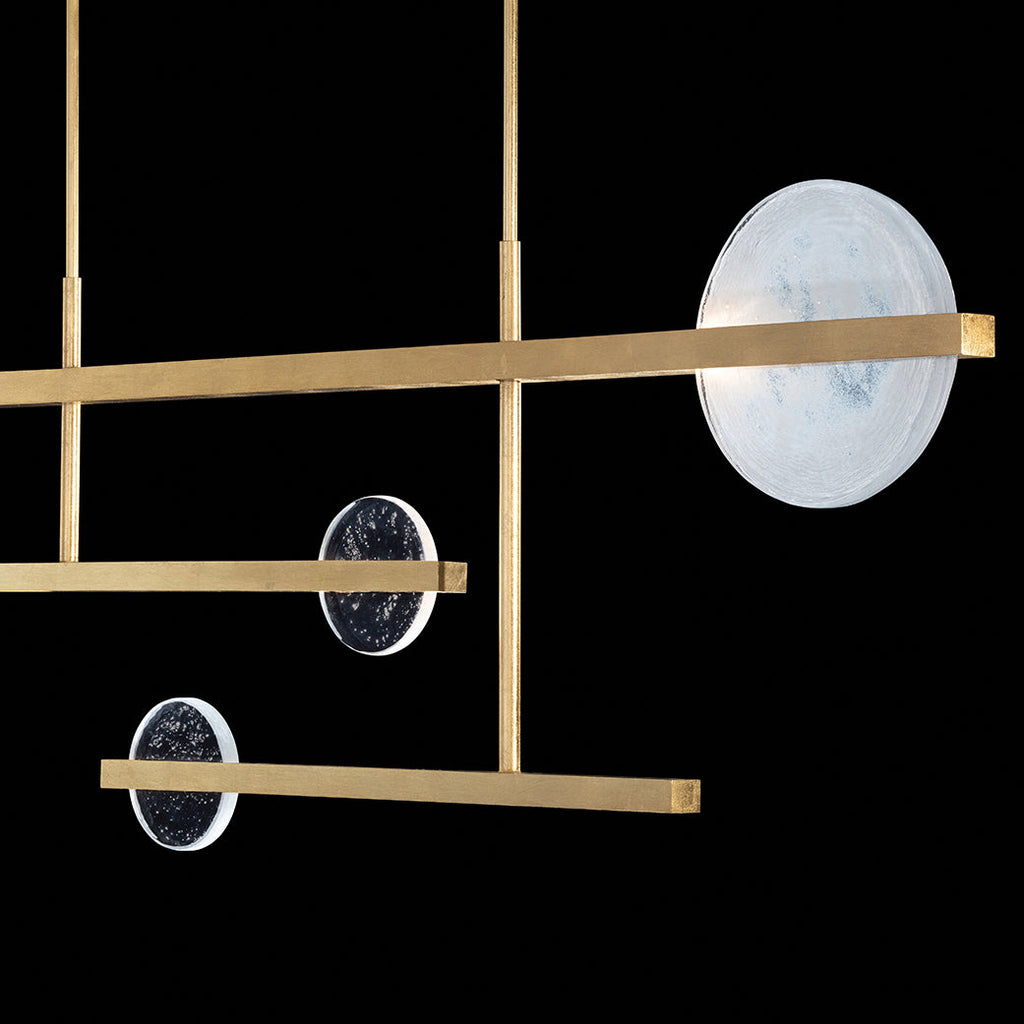 Lunar Glass 66.5-Inch Linear Pendant / Soft Gold