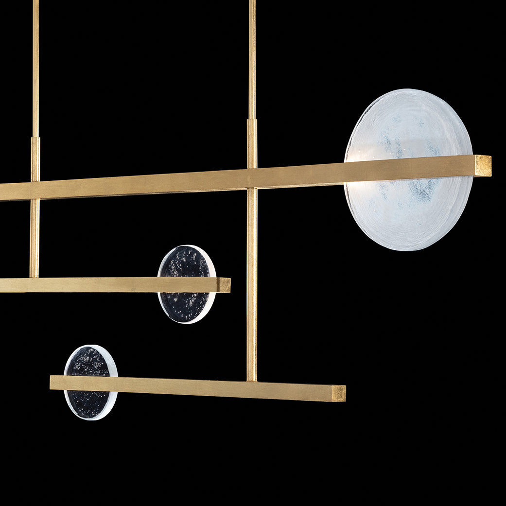 Lunar Glass 66.5-Inch Linear Pendant / Soft Gold