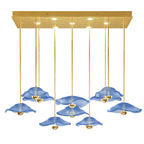 Maritime Glass 61.75-Inch Linear Pendant / Gold Leaf/Blue