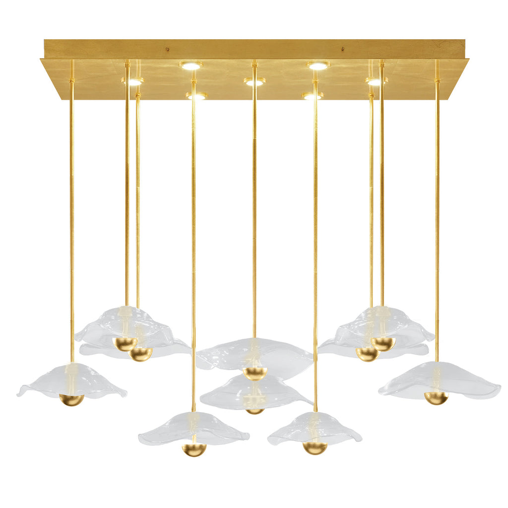 Maritime Glass 61.75-Inch Linear Pendant / Gold Leaf/Clear