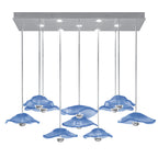 Maritime Glass 61.75-Inch Linear Pendant / Silver Leaf/Blue
