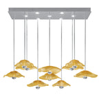 Maritime Glass 61.75-Inch Linear Pendant / Silver Leaf/Amber