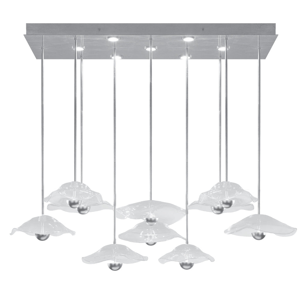 Maritime Glass 61.75-Inch Linear Pendant / Silver Leaf/Clear