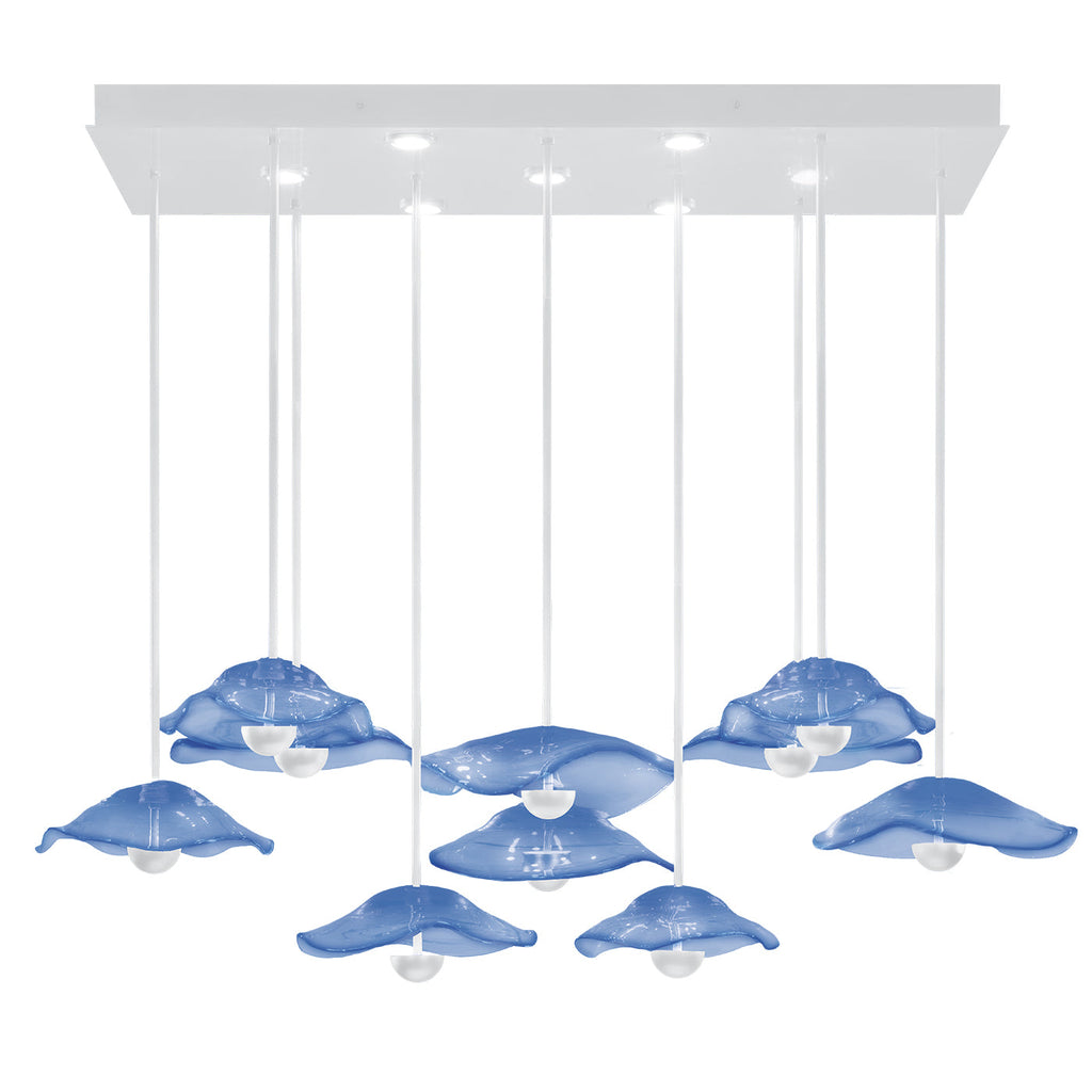 Maritime Glass 61.75-Inch Linear Pendant / White/Blue