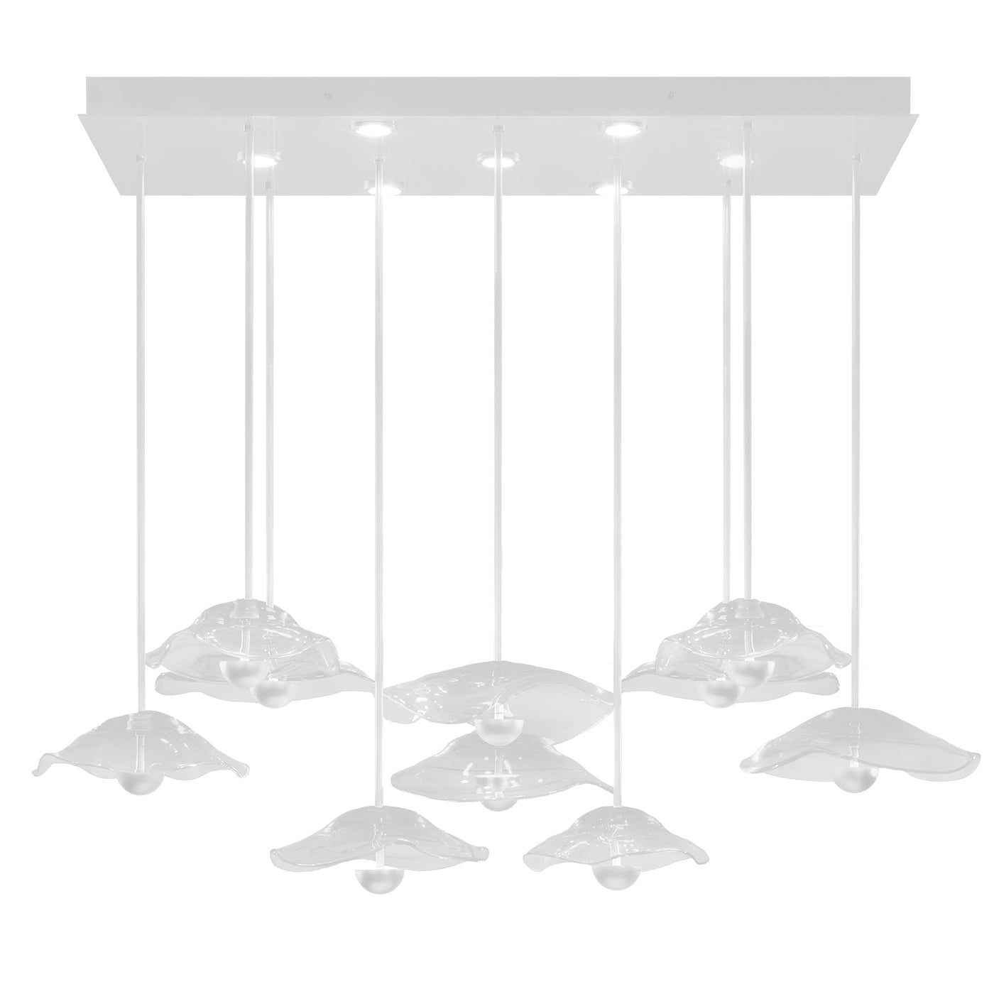 Maritime Glass 61.75-Inch Linear Pendant / White/Clear