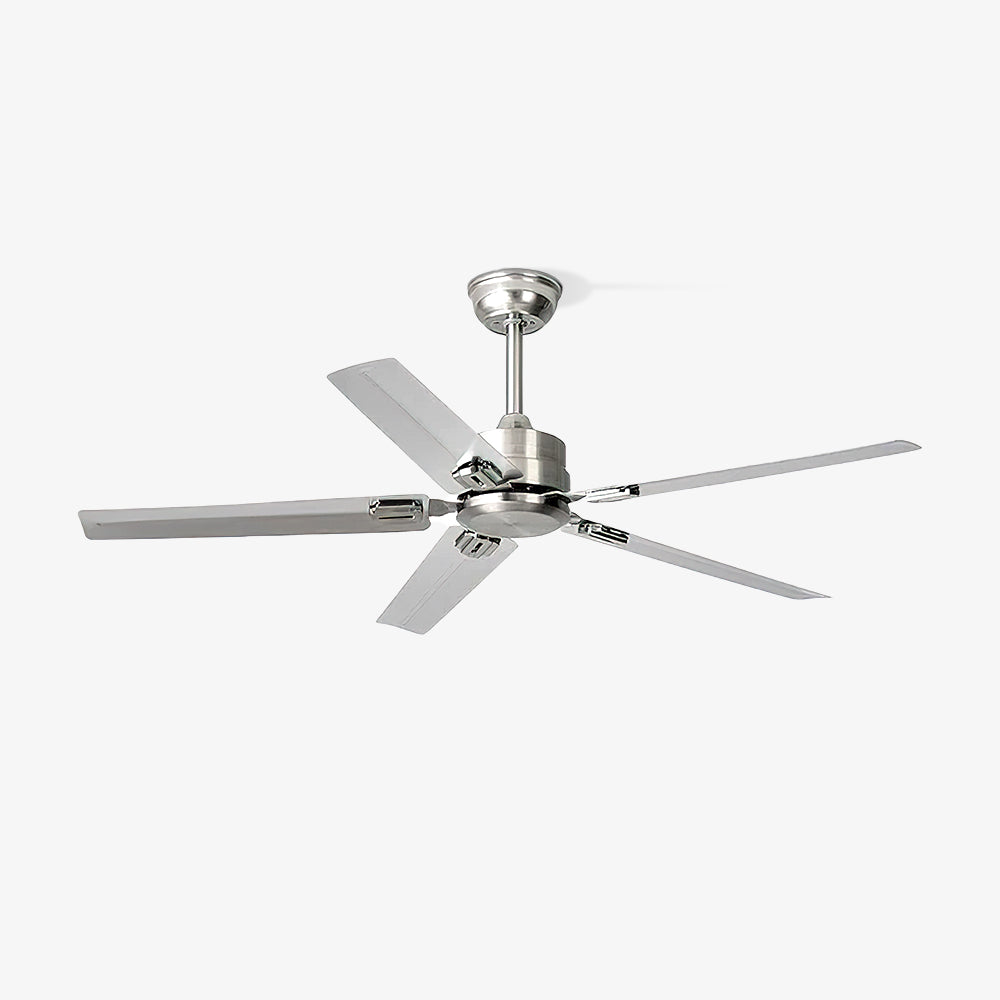 Minimalist 52-Inch Metal Ceiling Fan / Φ 52″ x H 11.8″ / Dia 132cm x H 30cm / Copper / Remote control