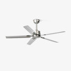 Minimalist 52-Inch Metal Ceiling Fan / Φ 52″ x H 11.8″ / Dia 132cm x H 30cm / Copper / Remote control
