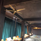 Minimalist 52-Inch Metal Ceiling Fan / Φ 52″ x H 11.8″ / Dia 132cm x H 30cm / Black / Remote control