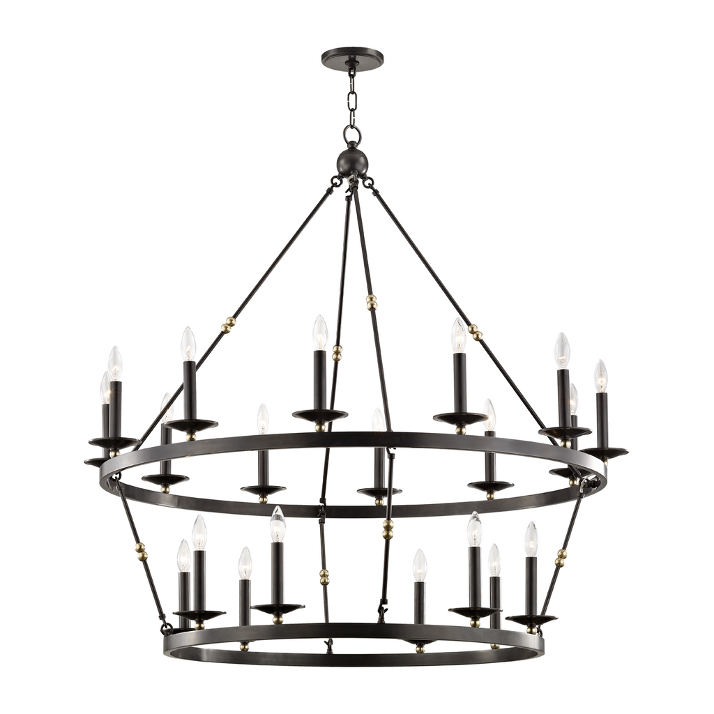 Modern Wagon Wheel 20-Light Chandelier / Aged Old Bronze