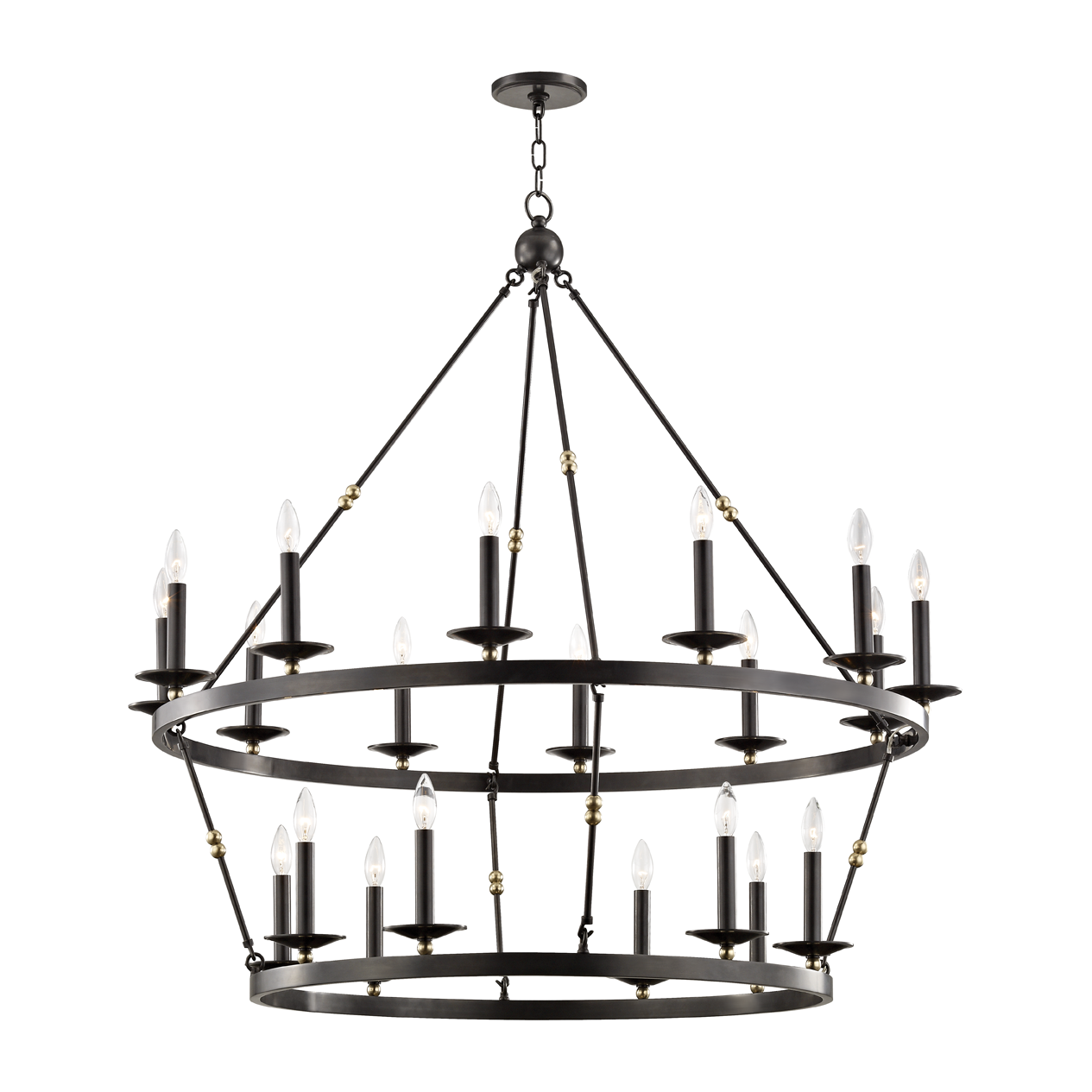 Modern Wagon Wheel 20-Light Chandelier / Aged Old Bronze