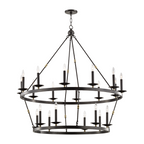 Modern Wagon Wheel 20-Light Chandelier