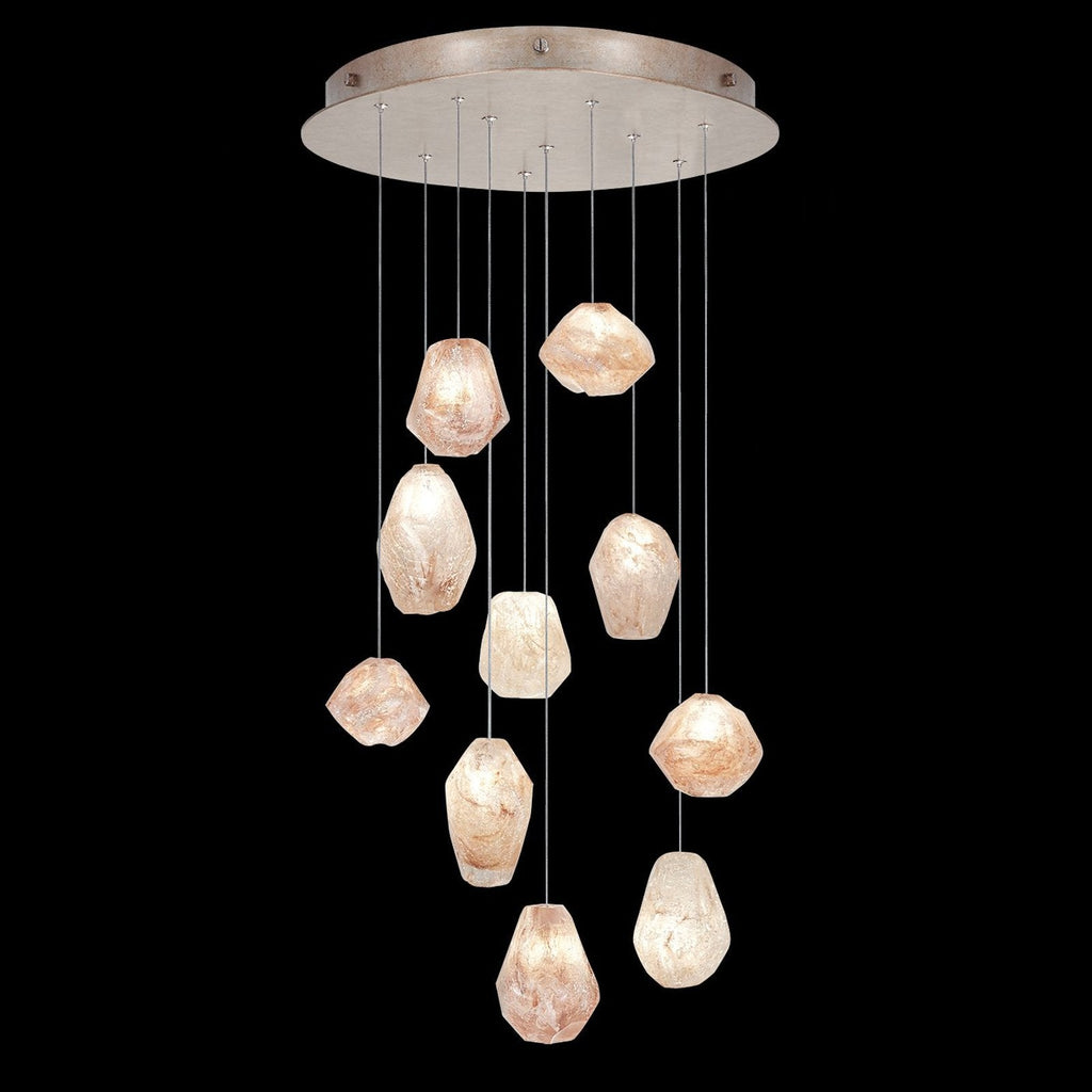 Natural Quartz Glass 22-Inch Round Pendant