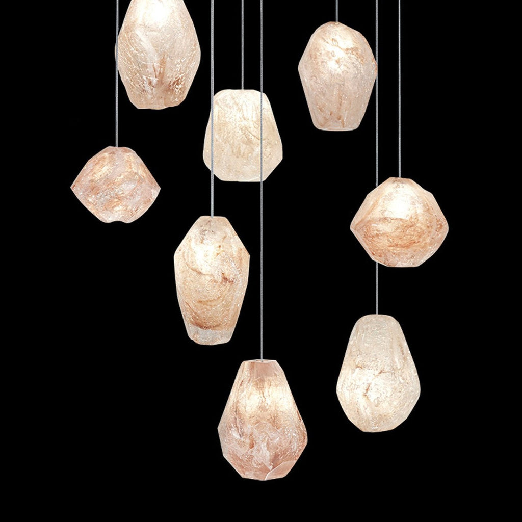 Natural Quartz Glass 22-Inch Round Pendant