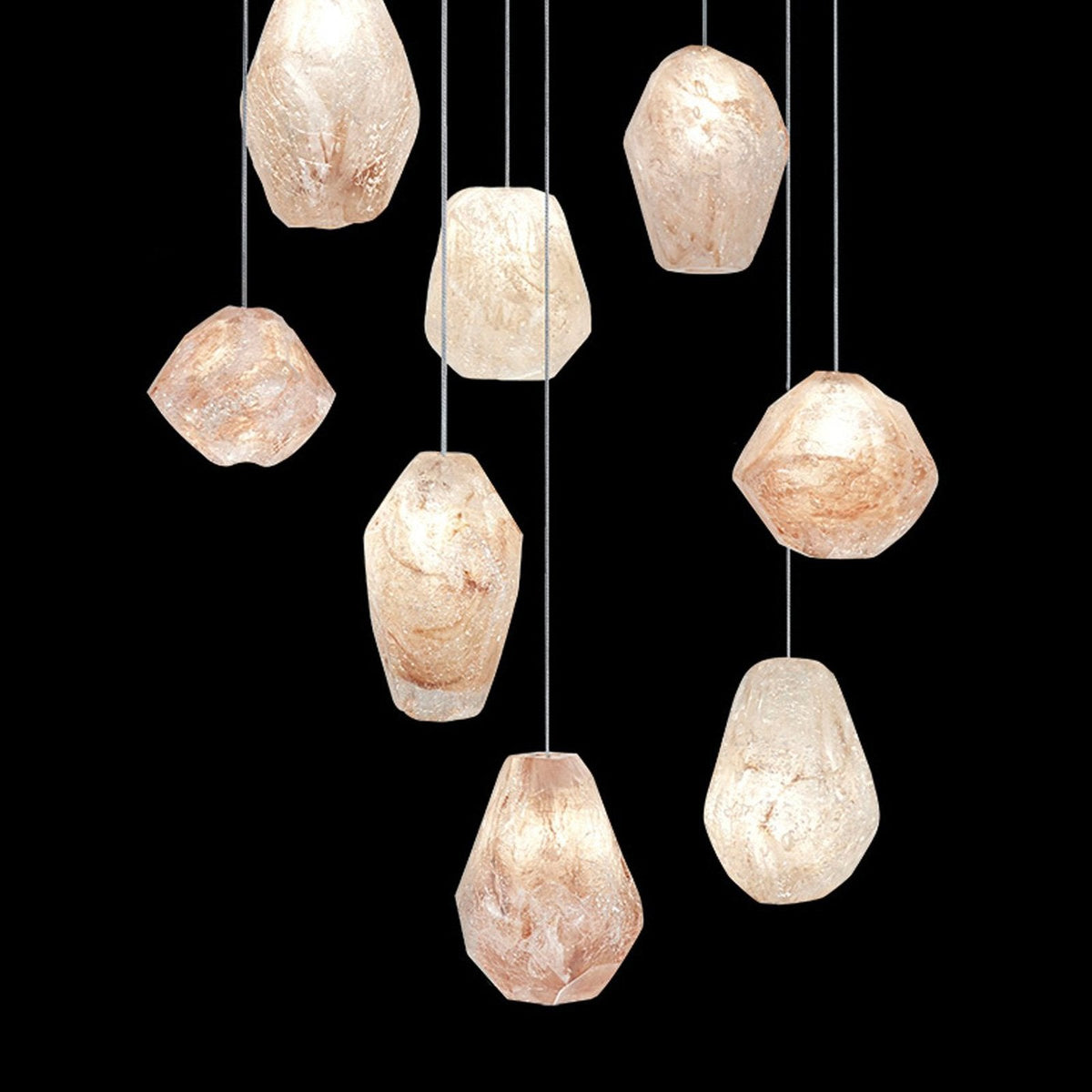 Natural Quartz Glass 22-Inch Round Pendant