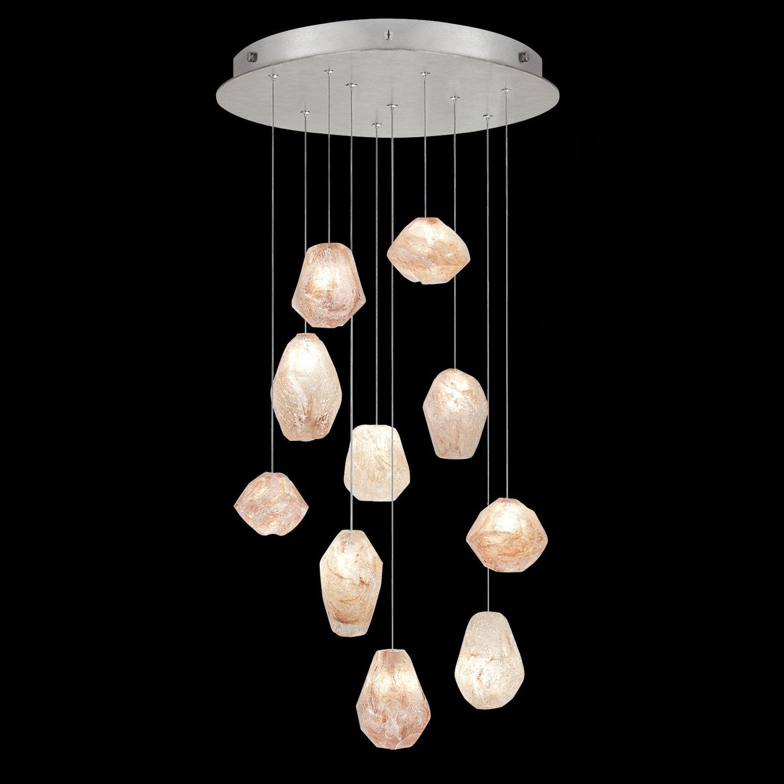 Natural Quartz Glass 22-Inch Round Pendant