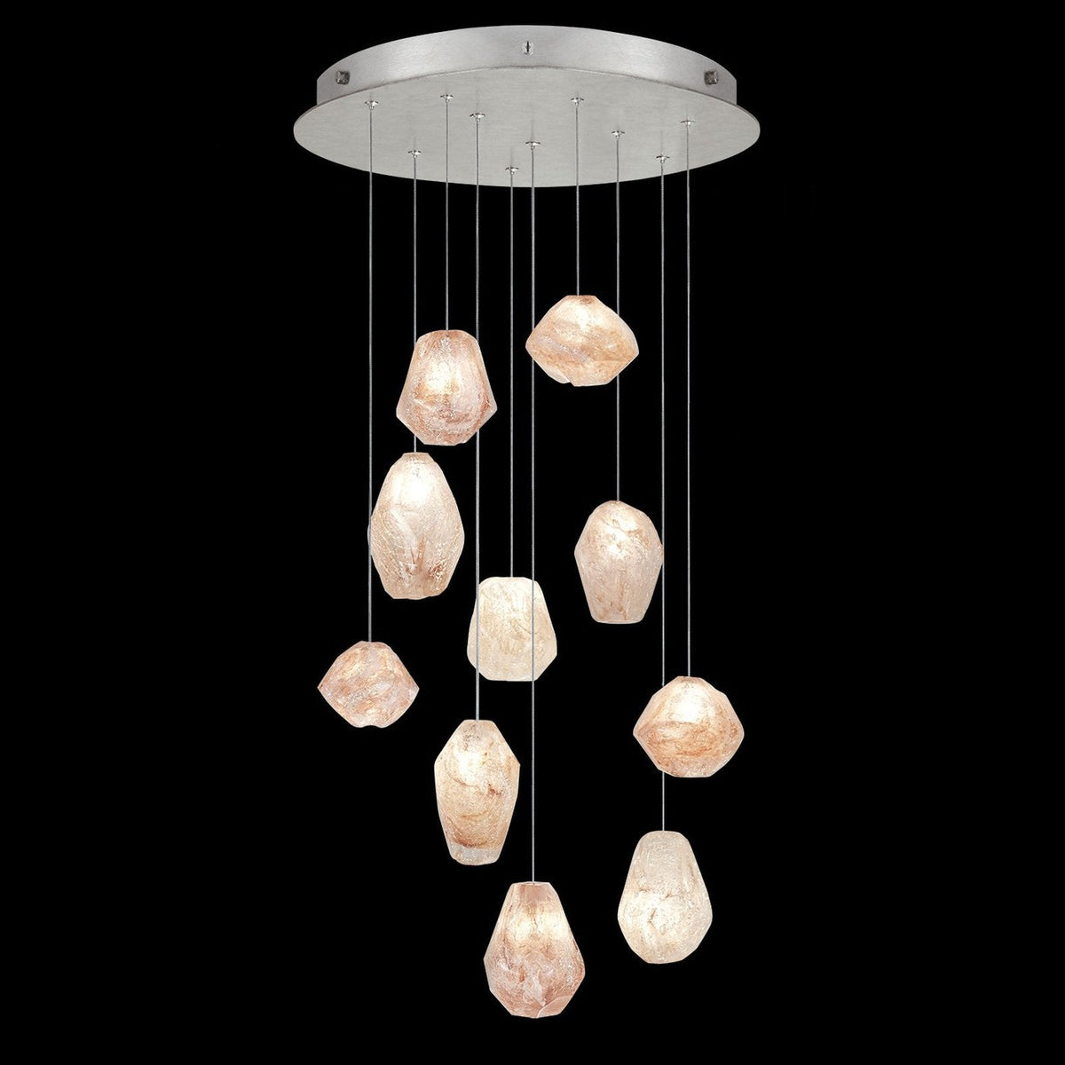 Natural Quartz Glass 22-Inch Round Pendant