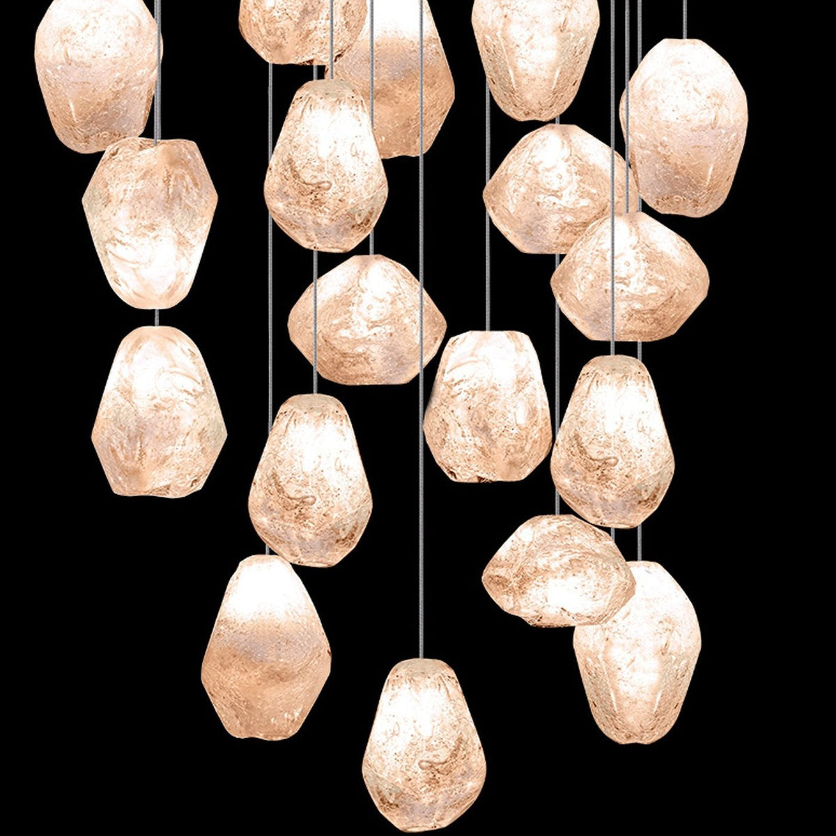 Natural Quartz Glass 24-Inch Round Pendant
