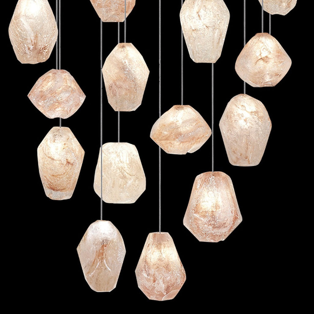 Natural Quartz Glass 24-Inch Round Pendant