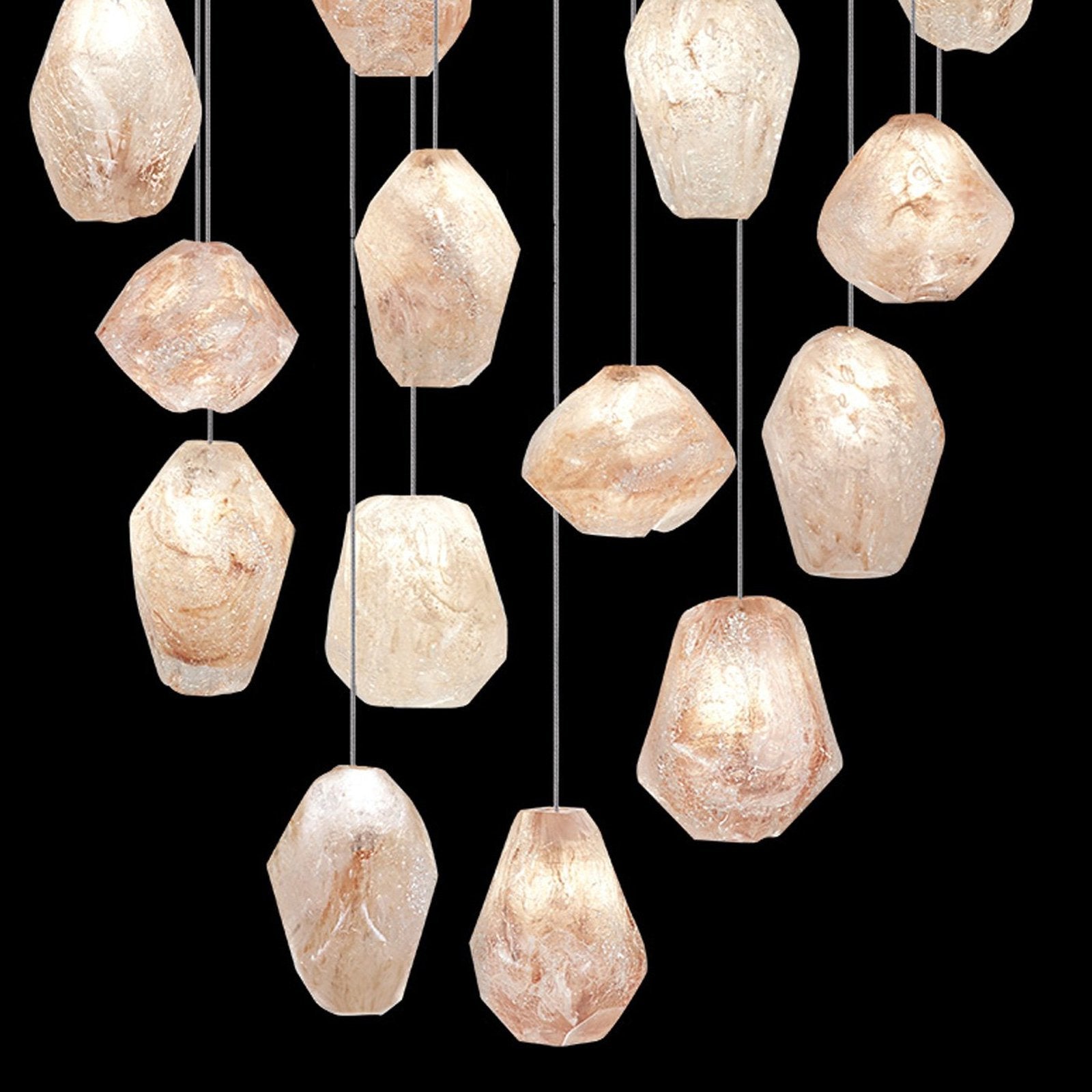Natural Quartz Glass 24-Inch Round Pendant