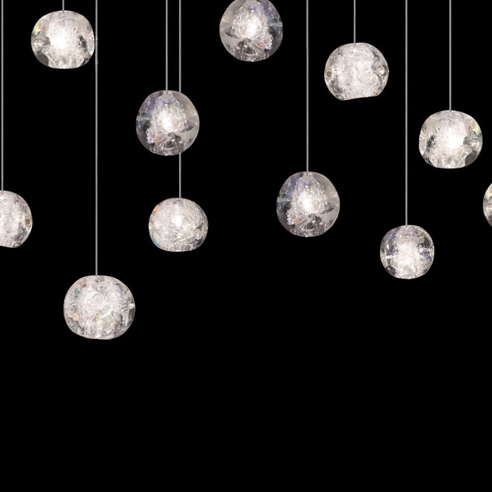 Nebula Dichroic Crystal 48-Inch Linear Pendant / Silver