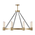 Opal Glass Pillar 8-Light Chandelier / Oil Rubbed Bronze