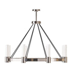 Opal Glass Pillar 8-Light Chandelier