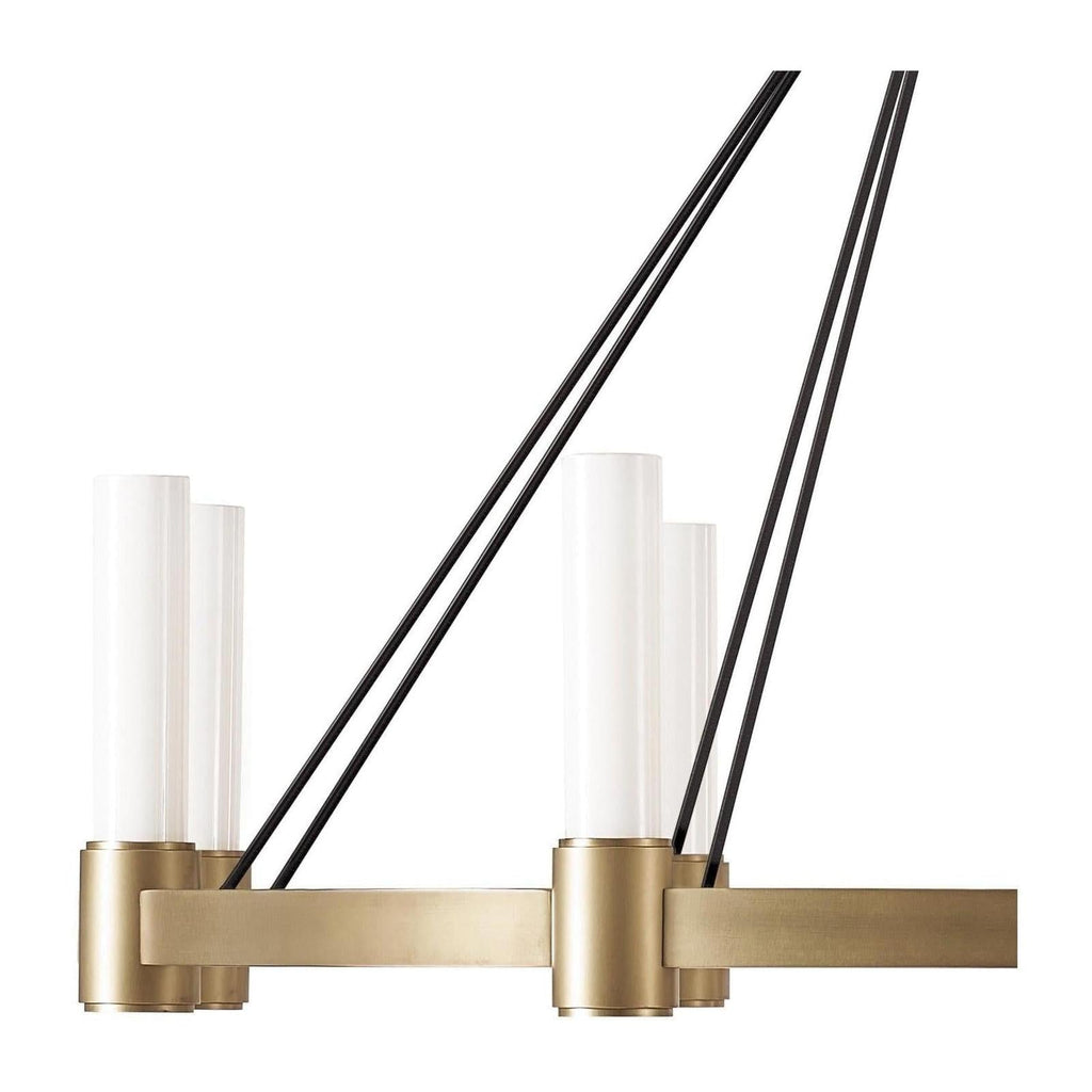 Opal Glass Pillar 8-Light Chandelier