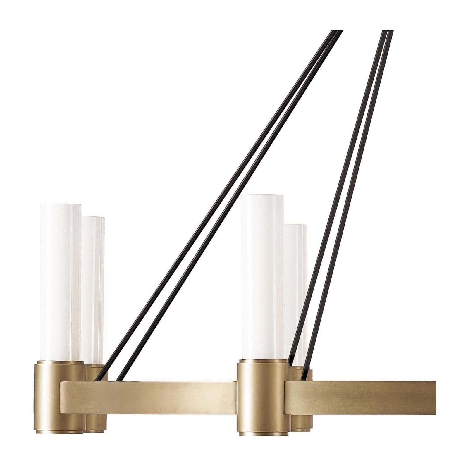 Opal Glass Pillar 8-Light Chandelier