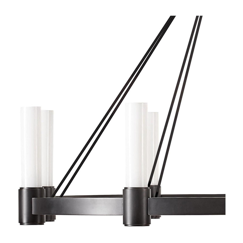 Opal Glass Pillar 8-Light Chandelier