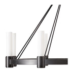 Opal Glass Pillar 8-Light Chandelier
